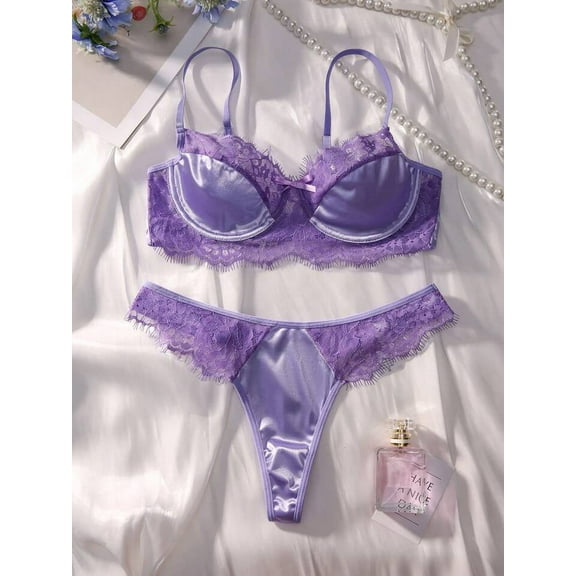 Purple Lingerie Silk Set Classy