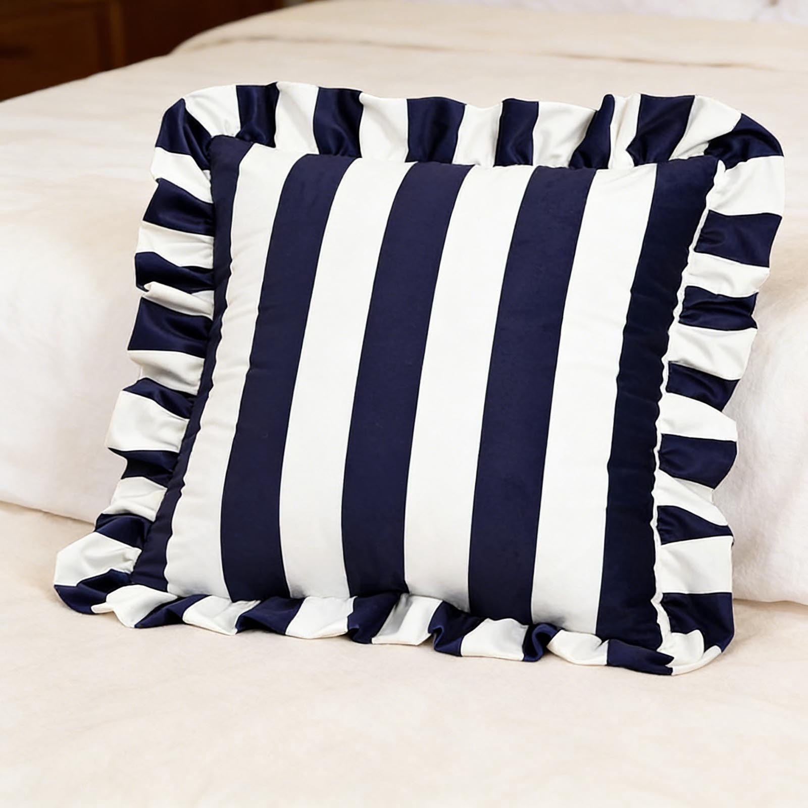 Outdoor Throw Pillows, Velvet Decorative Pillows, Ruffled Decorative Pillows (with filling), Perfect for Sofas, Bedrooms, and Living Rooms—Soft Home Textile Accessories