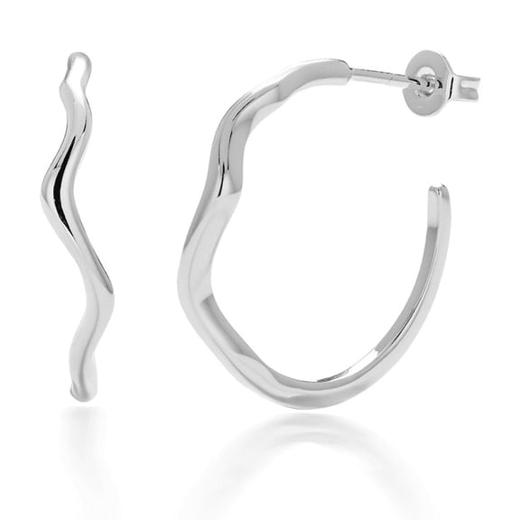 Cate & Chloe Serena 18k White Gold Plated 22mm Hoop Earrings for Women, Gift for Her