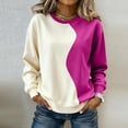 thumbnail image 2 of Miluxas Women's Oversized Sweatshirts Crew Neck Long Sleeve Shirts Casual Loose Pullover Tops Fall Clothes Hot Pink M(M), 2 of 5