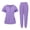 Purple, variant on Resivox Scrubs for Women Set Plus Size Nurse Uniforms Petite V Neck Yoga Scrub Pants and Tops Scrub Joggers Medical Uniforms with Pockets Black 2XL