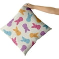 thumbnail image 3 of Easter Pillow Covers 16x16 Set of 2 Easter Themed Hot Pink Purple Yellow Blue Bunny Spring Decor Soft Cotton Cushion Cover for Home Couch Bed, 3 of 6
