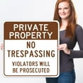 thumbnail image 2 of Private Property No Trespassing Brown Sign,, 2 of 8