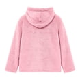 thumbnail image 5 of Women's Fuzzy Sherpa Fleece Hoodie Long Sleeve Loose Fit Pullover Tops Soft Warm Casual Loungewear Sweatshirt Everyday Fall Winter Pink, 5 of 7