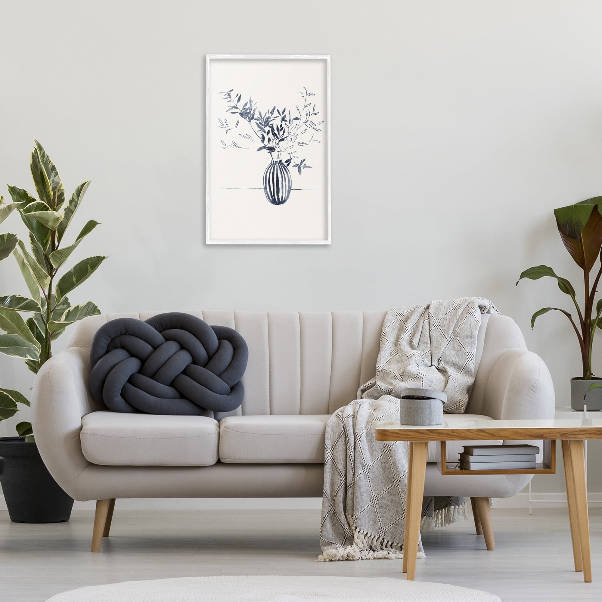 Stupell Industries Minimal Bud Vase Botanical & Floral Painting White Framed Art Print Wall Art, 20 x 30
