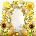 thumbnail image 2 of 113pcs Sunflower Themed Balloon Party Wreath Arch Kit, with Yellow Flowers and Sunflower Aluminum Foil Balloons, Used for Birthday Party Decoration, Indoor and Outdoor Decoration, 2 of 5