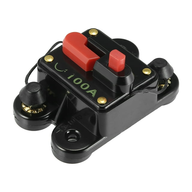 Unique Bargains 12V Car Fuse Holders Inline Circuit Breaker Reset Fuse Inverter 100A 100 AMP Protection for Car Audio Stereo