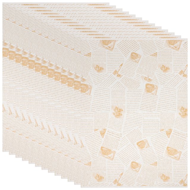 100 Sheets Vintage Packaging Papers Food Decor Oil-proof Paper Snack Mat Paper