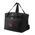 thumbnail image 3 of Bolsa térmica aislante para almuerzo, bolsa de mano para vajilla, bolsa térmica comercial, bolsa de entrega para Picnic, barbacoa, almuerzo de trabajo Negro, 3 of 8