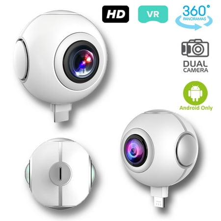Indigi Portable 360 Panorama View Video Recorder - Dual Wide Angle - for (Android Best Call Recorder 2019)