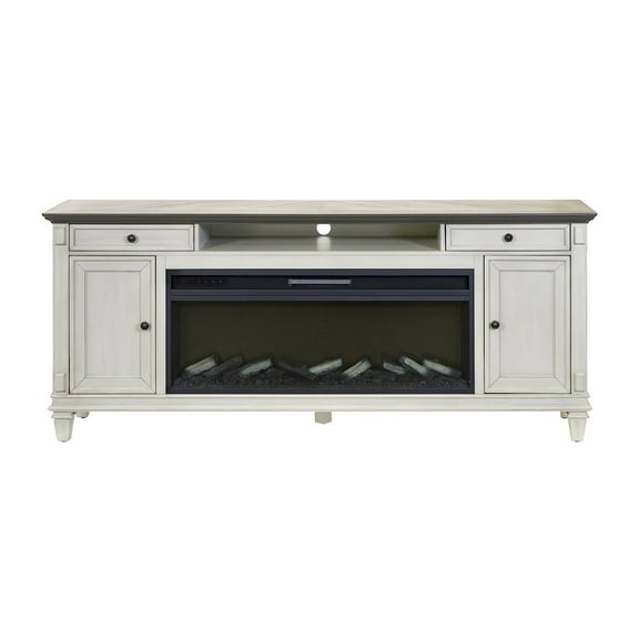 67" Fireplace Console Entertainment Fully Assembled White