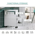 thumbnail image 6 of HOMCOM 6.25" x 20.5" x 28.25" Wood Rolling Narrow Bathroom Side Storage Cabinet - White, 6 of 10