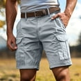 thumbnail image 4 of WERYOUNG Cargo Shorts For Men Solid Color Elastic Waist Casual Summer Athletic Shorts With Pockets For Outdoor Sports Stylish Bottom XXL, 4 of 6