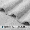 thumbnail image 4 of PAVILIA Sherpa Bed Blanket King Size, Light Grey Plush Soft Cozy Blanket for Bed, Fluffy Lightweight Microfiber, Fuzzy All Season Blanket, 90x108 King, 4 of 9