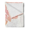 thumbnail image 2 of Floral Soft Flannel Fleece Throw Blanket, Simple Lotus Flower and Dots with Typography, Cozy Plush for Indoor and Outdoor Use, 60" x 80", Blush and Off White, by Ambesonne, 2 of 5