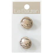 Le Bouton Antique Silver 3/4" Buffalo Shank Buttons, 2 Pieces