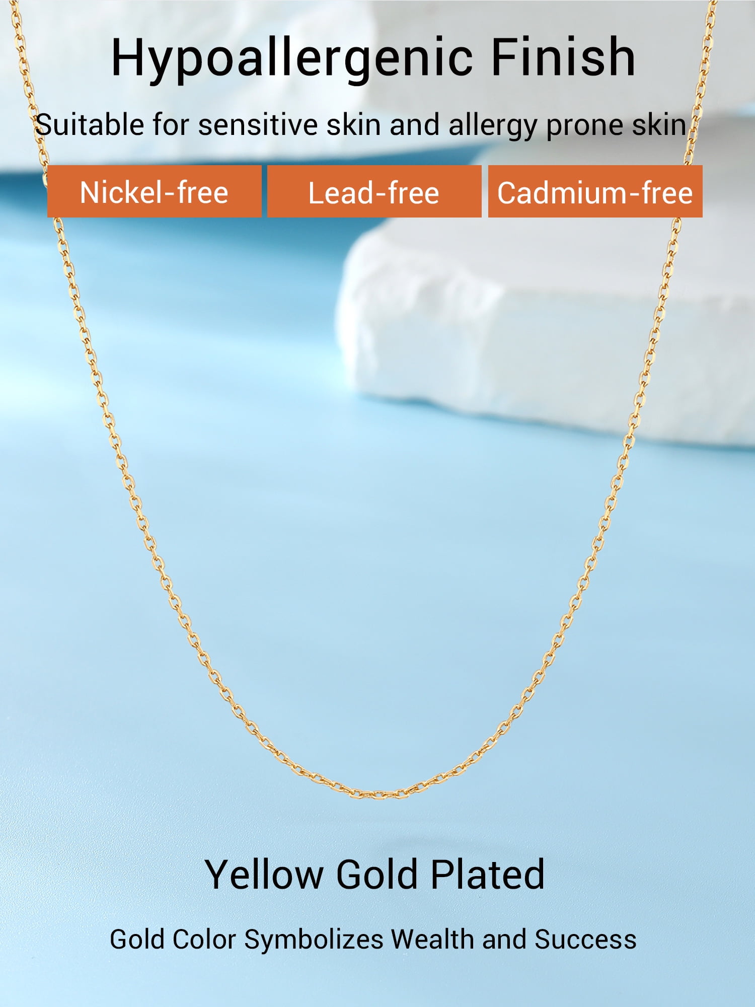 PROSTEEL Pure 925 Sterling Silver necklace Gold Plated Chain for Women 1.1mm Cable Chain Necklace Thin 24 Inch Birthday Mother Day Jewelry Collection Gift for Mom Wife Girlfriend Adult