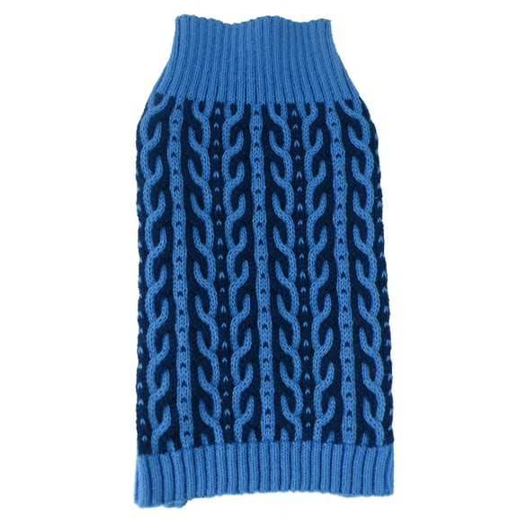 Pet Life ® 'Harmonious' Dual Color Weaved Heavy Cable Knitted Fashion Designer Dog Sweater