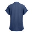 thumbnail image 5 of DHFJKG Womens Summer Top Batwing Short Sleeve T Shirt Soft Texture Ribbed Relaxed Fit Button Up Solid Color Comfy Tops, 5 of 5