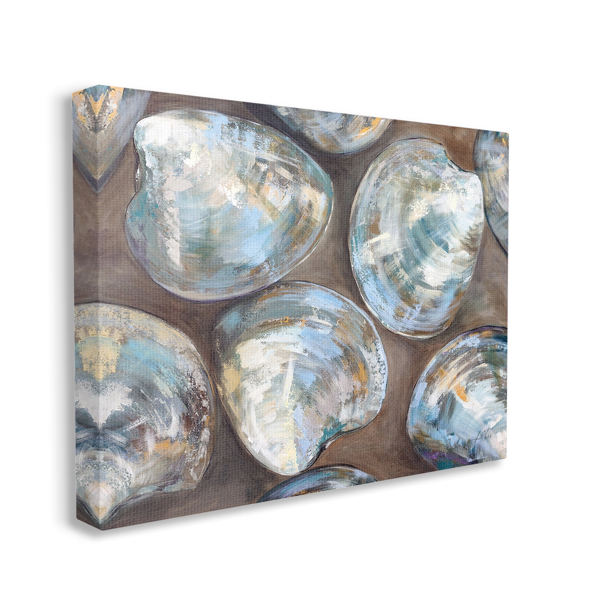 Stupell Industries Clam Shell Pattern Animals & Insects Painting Gallery Wrapped Canvas Art Print Wall Art, 20 x 16