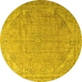 thumbnail image 1 of Ahgly Company Machine Washable Indoor Round Persian Yellow Traditional Area Rugs, 8' Round, 1 of 4
