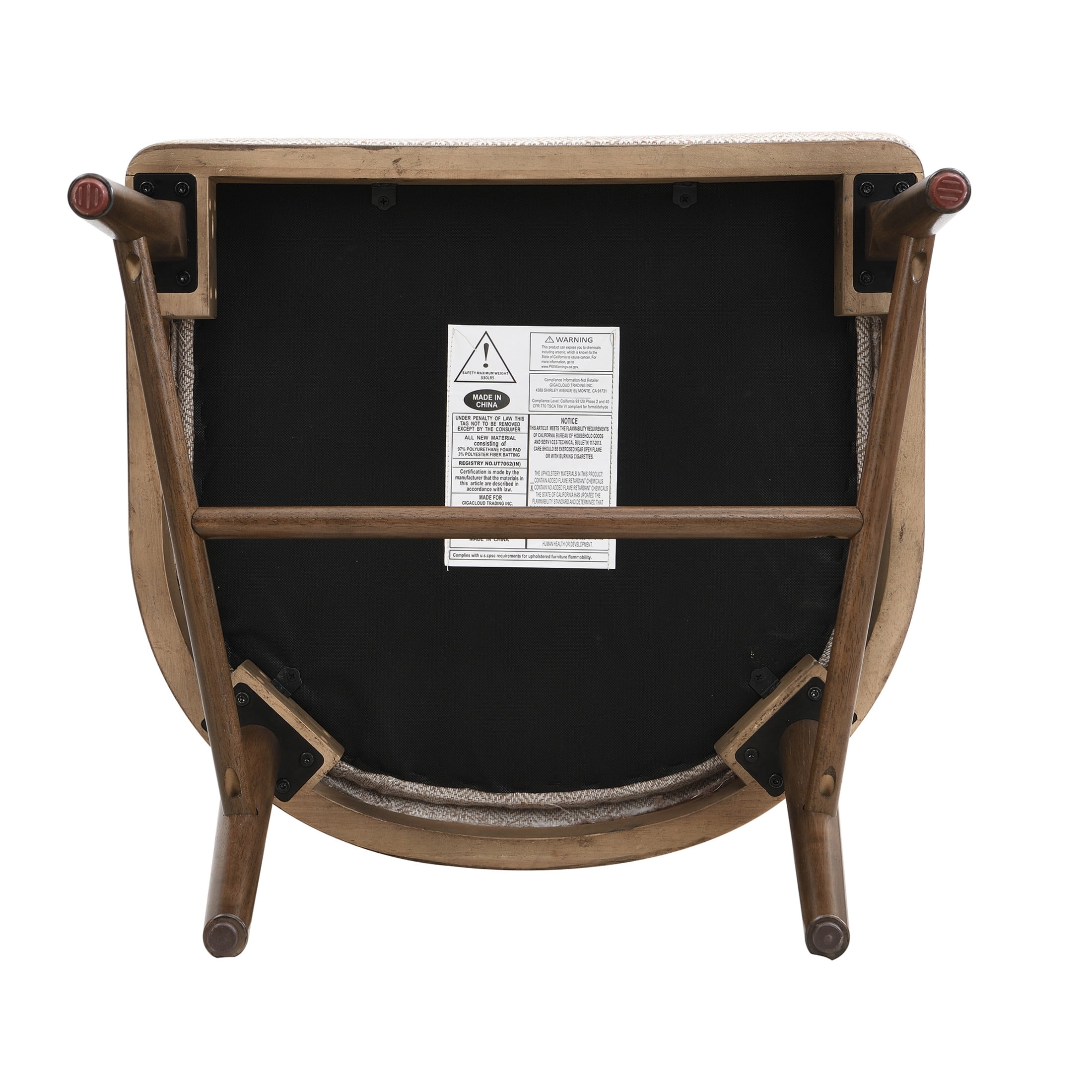 Christopher Knight Home Upholstered Dining Chairs, Solid Wood Frame, Beige+Brown, Set of 2
