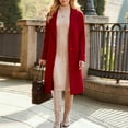 thumbnail image 5 of Cozyvia Women's Long Wool Coats Fall Winter Single Breasted Trench Coat Dressy Jackets Peacoat - Red M, 5 of 5