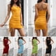 thumbnail image 4 of Vestido, Vestido sin mangas de mujer con tirantes finos ajustables con cordón Mini vestido de club d Abanopi Negro, 4 of 7
