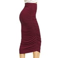 thumbnail image 2 of Made by Johnny Women's Slim fit Bodycon Party Club Night Out Elegant Ruched High Waist Long Pencil Skirt with Side Shirring L WINE, 2 of 6