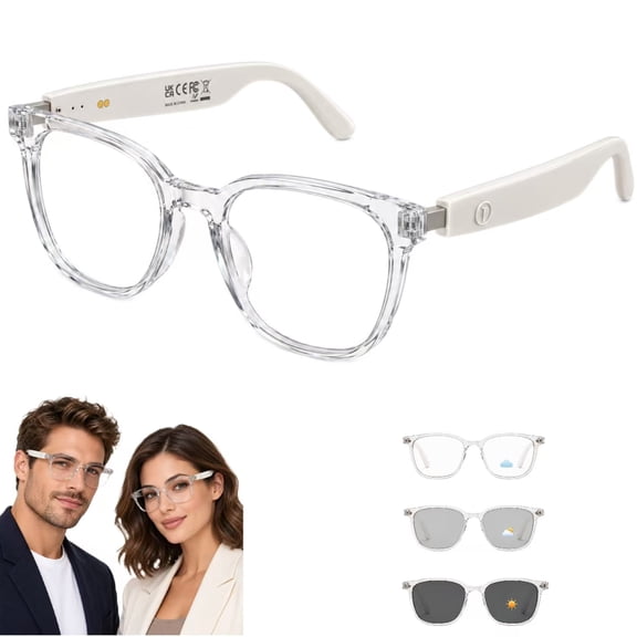 GenXenon Bluetooth Smart Glasses Polarized Sunglasses for Men Women,Open-Ear Audio Wireless Sunglasses,Hands-Free Calls & Music,UV400 Protection,Voice Assistant,8H Playtime