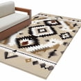 thumbnail image 2 of Black Brown Boho Area Rug 4x6 FT, Non Slip Kids Room Carpet, Southwestern Geometric Ethnic Retro Washable Soft Floor Carpet Non-Shedding Throw Rug for Dorm Kitchen Study Room Home Office Bedside, 2 of 9