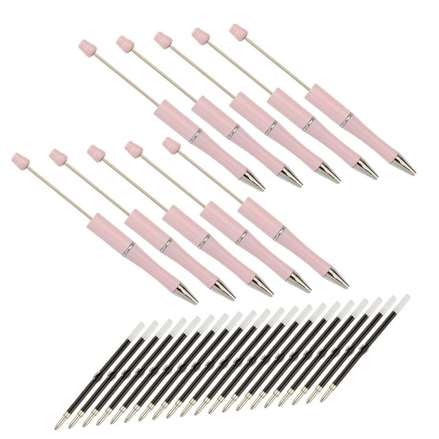 10x Beadable Pens Ball Pen Ballpoint Pen Bulk for Drawing Journaling Writing pink