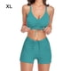 thumbnail image 4 of Naiovety Traje de baño de mujer con cordón atado inalámbrico acolchado conjunto de deportes de baño vacaciones de verano poliéster Nylon traje de Traje de baño Verde XL Naiovety OD021111-14, 4 of 6