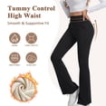 thumbnail image 2 of CoKate Women's Fleece Lined Flare Leggings with Pockets High Waisted Thermal Bootcut Yoga Pants for Winter, 2 of 7