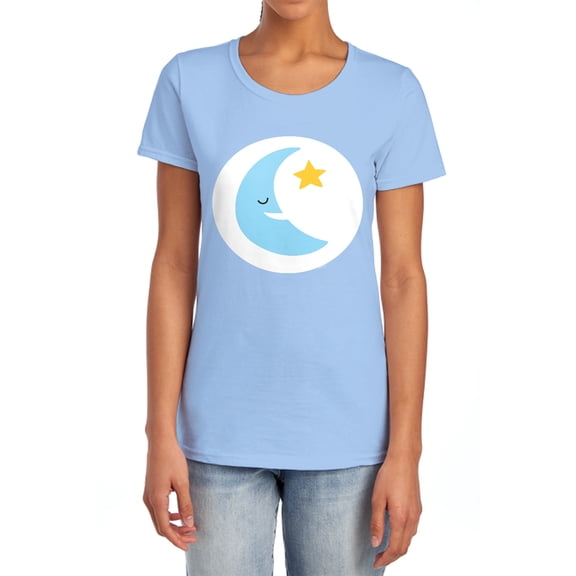 Care Bears: Unlock the Magic Bedtime Bear Belly Women's T Shirt, Light Blue, Large