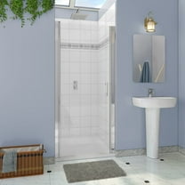 Sunny Shower Frameless Pivot 36" W × 72" H Shower Door 1/4 in. Clear Glass in Chrome Finish