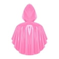 thumbnail image 4 of Eandarui Womens Shiny Wet Look Hooded Cloak With Front Button Closure For Rave And Party Wear Pink One Size, 4 of 4