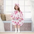 thumbnail image 7 of Wearable Blanket with Sleeves and Pocket Oversized Hooded Sweatshirt 3-14 YR Seamless Pink Heart Pattern S, 7 of 7