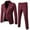 Wine, variant on Puntoco Men's Suit Jacket Vest & Suit Navy Pants Outfit Sets, 3-Piece, Sizes S-XXL