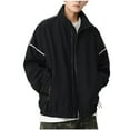 thumbnail image 3 of Fjofpr Jackets for Men Clearance Man Zipper Pocket Flight Suit Leisure Time Easy No Hat Jacket Loose Coat, 3 of 5