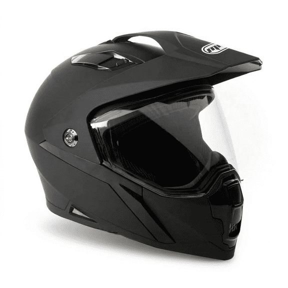 Adult Motorcycle Dual Sport Off-Road Full-Face Helmet DOT - Matte Black (Large) Model 23