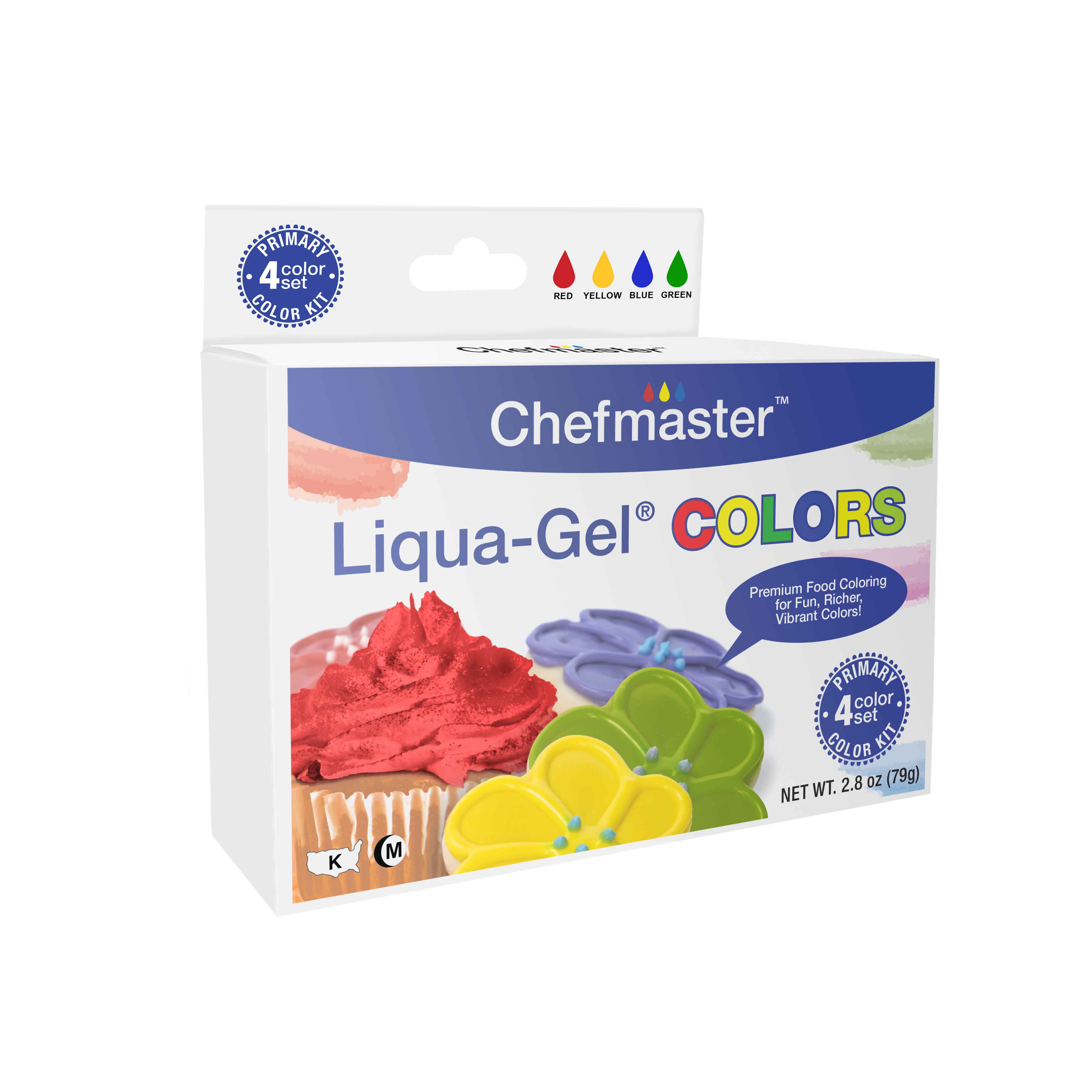 Chefmaster - Natural Liqua-Gel Food Coloring Kit - Natural Gel Food  Coloring - 4 Count Pack - Plant-Based Ingredients, Naturally Vibrant  Colors
