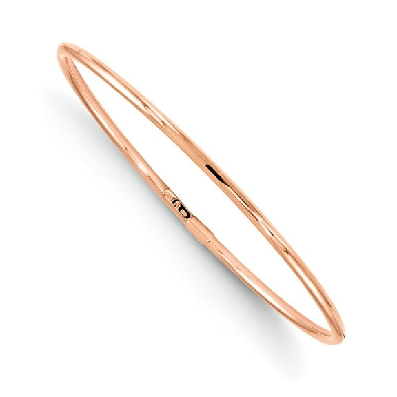 10k Rose Gold Bracelet Bangle 14 mm 8.25 in Slip-On