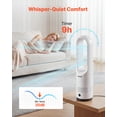 thumbnail image 2 of VEVOR Bladeless Tower Fan, 80° Oscillating Standing Fan, 8 Speeds & 9-Hour Timer, 15.42 ft High Velocity Floor Air Circulator, Powerful Airflow with Remote for Bedroom, Living Room, Home,Office,White, 2 of 9
