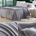 thumbnail image 3 of HEALEEP 1Pack Thick Flannel Fleece Blanket Grey Bedding Warm Winter Use 27.5x39.4in, 3 of 5