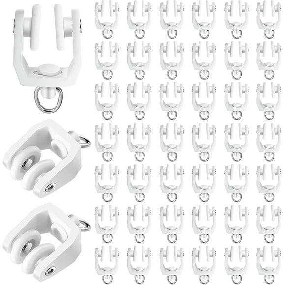 nipocaio (50 Piece Set) Flexible Ceiling Curtain Track Bendable Curtain Track Plastic Curtain Track Sliding Rail for Window Shower Curtain Rail, 11mm