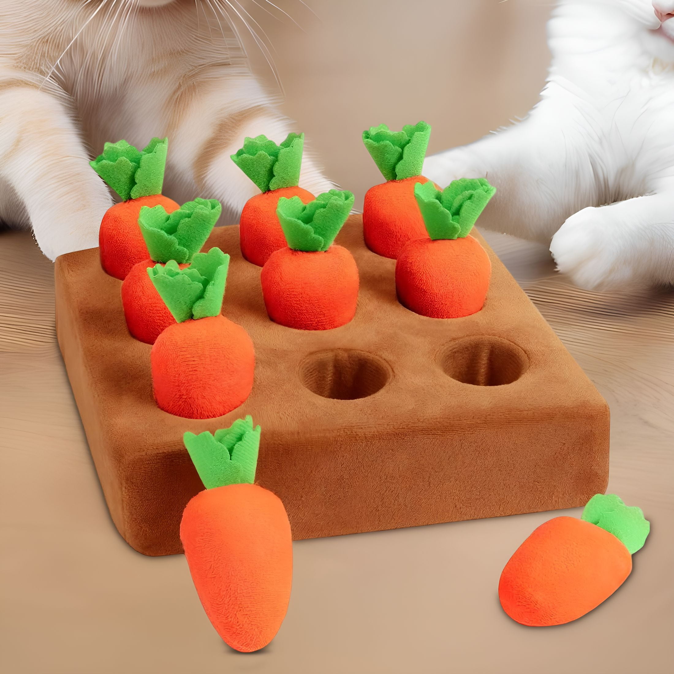 BESTSKY 2026 New Dog Enrichment Puzzle,Carrot Dog Toys Interactive Squeaky Carrot Farm Snuffle Mat for Mental Stimulation and Puppy Brain Training,Small,Medium and Large Dogs with 9 Carrots