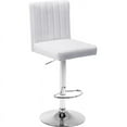 thumbnail image 1 of Meridian Furniture Joel Tabouret Réglable en Velours 33"H Blanc (Ensemble de 2), 1 of 5