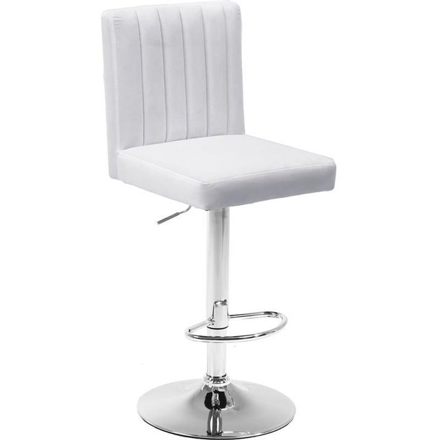 Meridian Furniture Joel Tabouret Réglable en Velours 33"H Blanc (Ensemble de 2)