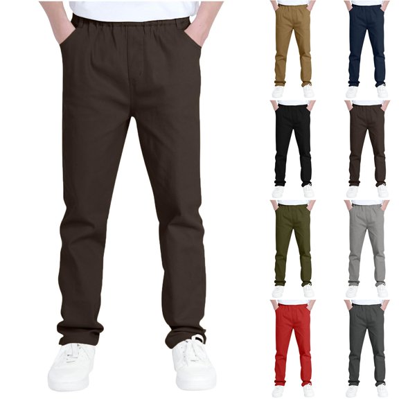 Piuwrlz Kids Pocket Cargo Pants Boys Winter Plain Jogger Pants Long Sweatpants Army Green Size 12 Years